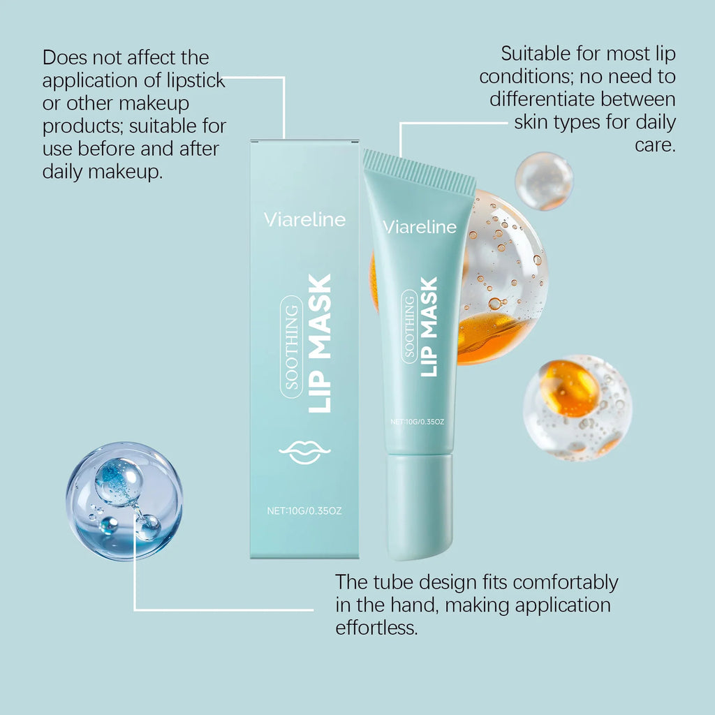 Hydration Lip Mask Non-Sticky Plumping Overnight Repair with Hyaluronic Acid Vitamin E For Dry Chapped Lips Blurs Lines Vegan
