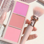 Three color blush tray, milk tea tone, matte and pearl natural gloss, brightening, long-lasting, no fly powder rouge makeup