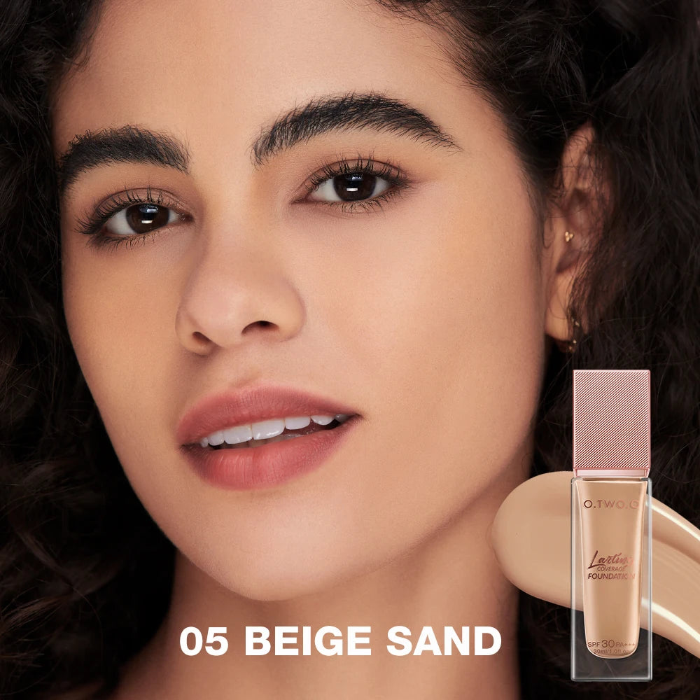O.TWO.O Liquid Coverage Foundation Cream Matte Moisturizing Oil-control Long-Lasting Waterproof Concealer Foundation Makeup