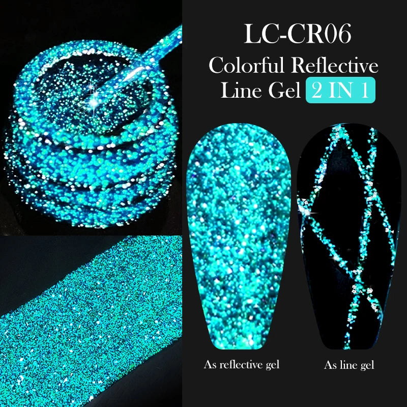 LILYCUTE 5ML Metallic Painting Liner Gel Nail Polish Super Bright Gold Silver Mirror Drawing Gel Semi Permanent Line French Nail
