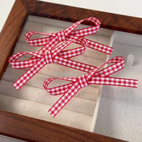 Christmas New Year Festival HairClips Set Winter Velvet Red Bow Barrettes for Girls Sweet Hairpin Children Cute Hair Accessories