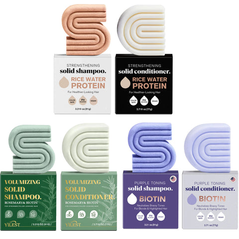 1-3PCS Rice Shampoo & Conditioner Bar Soild Soap for Hair Growth Strengthening Hair Clean Dandruff Nourish Moisturize Hair Care