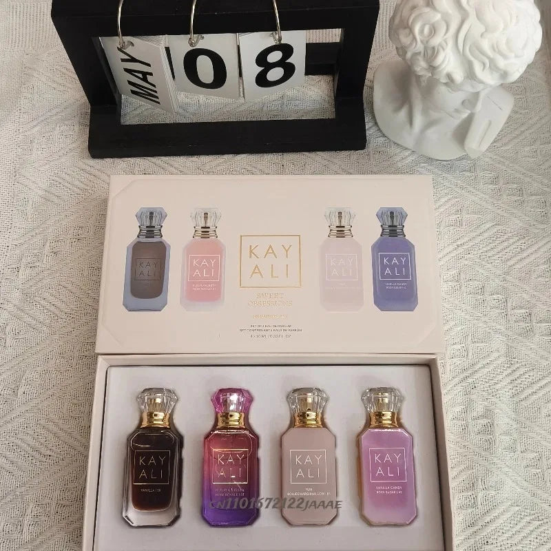 KAYALI 4x10ml Unisex Eau De Parfum Set Long Lasting Floral Fruity Musk Vanilla Royale Mini Travel Perfume Collection