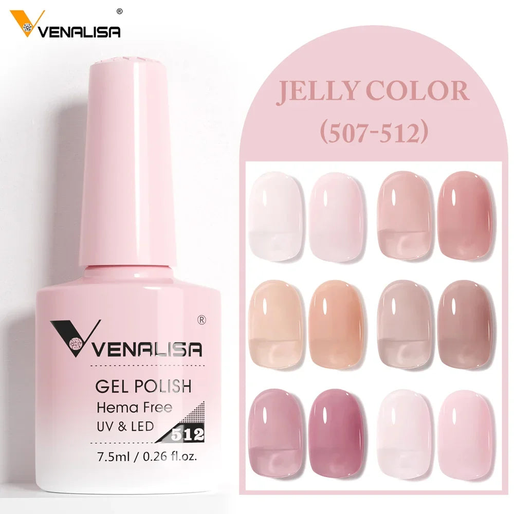 Venalisa VIP5 TPO FREE Jelly Pink Nude Collection Nail Gel Polish Glitter Gorgeous Soak Off UV LED Gel Varnish Nail Manicure