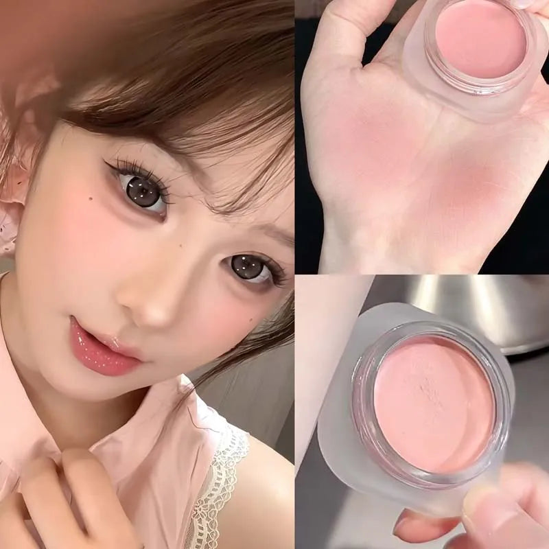 Monochrome Powder Blusher Cream Brightening Whitening Purple Lip and Cheek Dual-use Matte Natural Rouge Blush Tint Palette