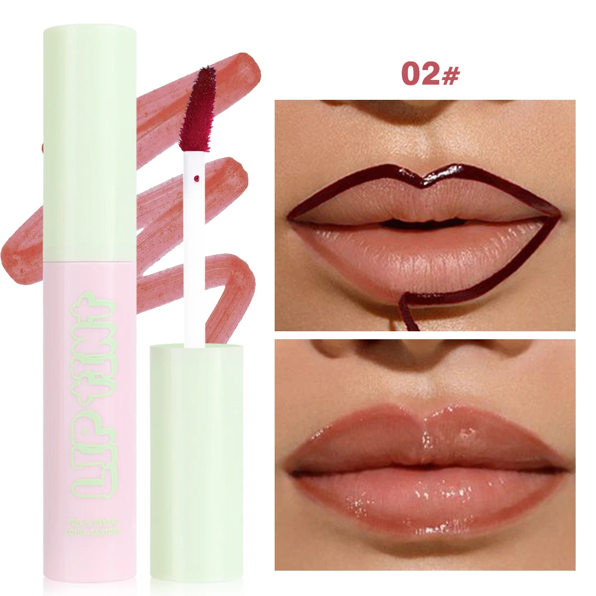 Rose Pink Peel Off Liquid Lipstick Waterproof Long Lasting LipGloss Matte Outline Contour Tattoo Lip Tear Pull LipLiner Cosmetic