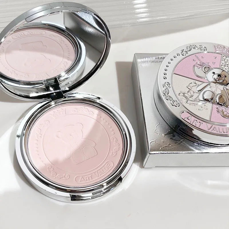 Face Pressed Powder Setting Long Lasting Oil Control Waterproof Foundation Natural Brighten Skin Tone Powder Concealer Makeup