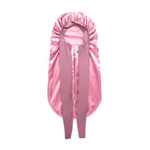 Blush Pink Layers Silk Satin Bonnet Sleeping Cap Shower Edge Wrap Cover Nightcap For Women Long Hair