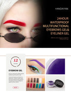 HANDAIYAN 12 Color Waterproof Eyebrow Cream Professional Eyeliner Eyebrow Gel High Brow Tint Black Eye Brow Makeup Tools