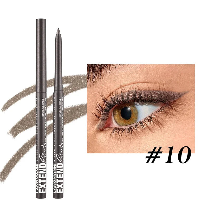 Waterproof Eyeliner Gel Pencil Gold Brown Lying Silkworm Pen Soft Easy Wear High Pigment Matte Eyeliner Lasting Shiny Eye Makeup