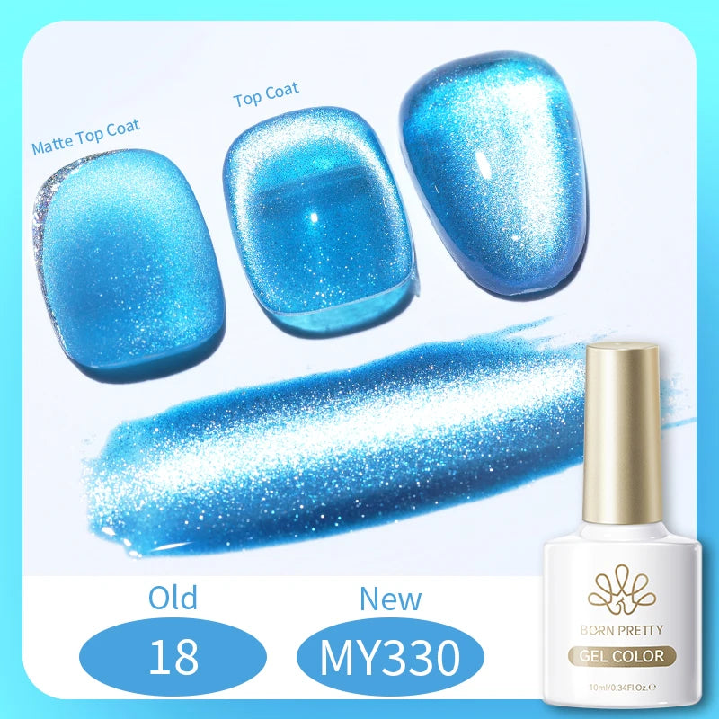 BORN PRETTY 10ml Black Glass Cat Magnetic Gel Nail Polish Punk Style Nail Art Manicure Varnis Semi Permanent Gel for Winter Nail