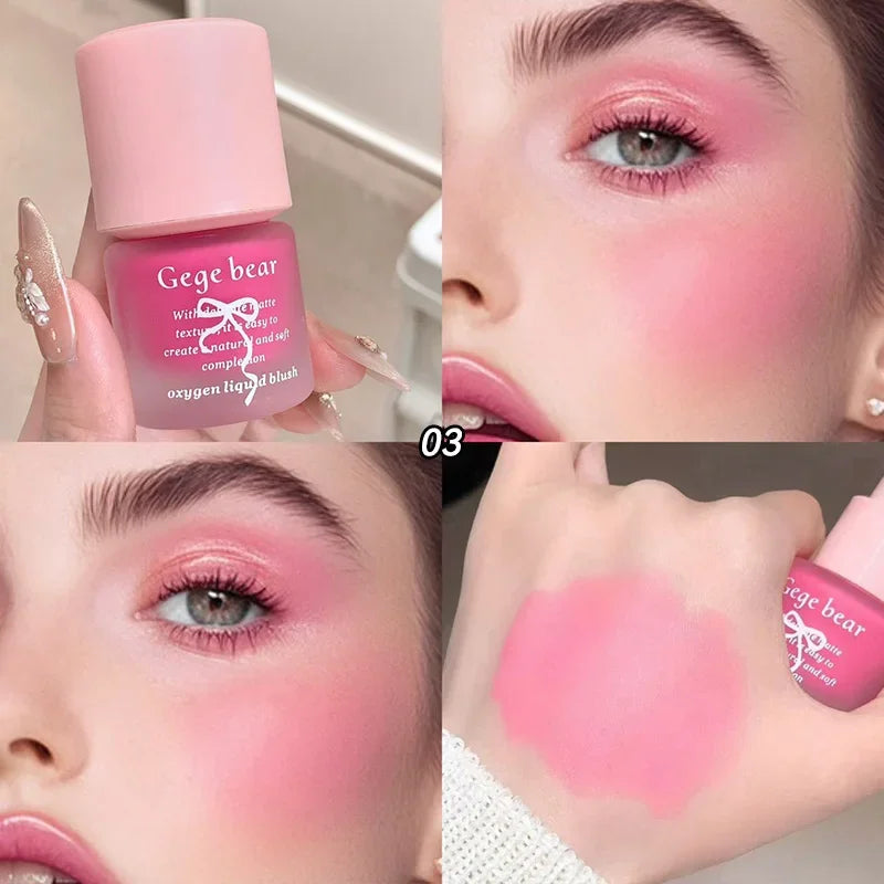 Beauty Soft Light Pink Liquid Blush Lasting Natural Contouring Low Saturated Blusher Waterproof Facial Blush Rouge Korean Makeup