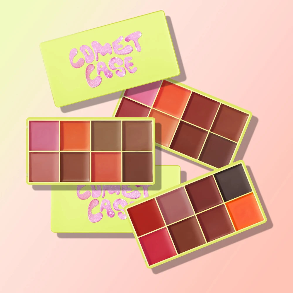 8-Color Blusher Cream Plate Highlighter Palette Face Blush Cosmetics Long Lasting Waterproof Concealer Natural Look Matte Makeup