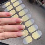 1 Sheet Semi Cured Wrap Gradient Nail Sticker Multi Color Solid Gel Full Cover Slider No Need UV Lamp Cured Fast Gel Nail Decal