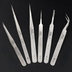 Stainless Steel Industrial Anti-static Multitool Tweezers Curved Eyebrow Lash Tweezer Precision Clamp Watchmaker Repair Tool