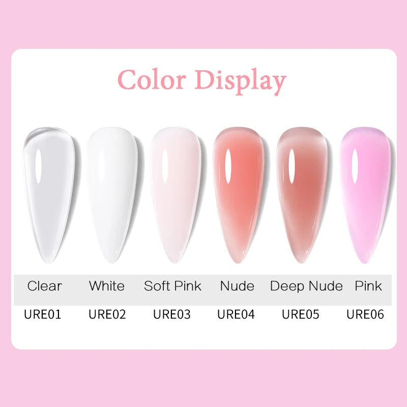 UR SUGAR 7ml Quick Nail Extension Gel Jelly Pink Semi-Transparent Color Extension Gel Polish UV LED Soak Off