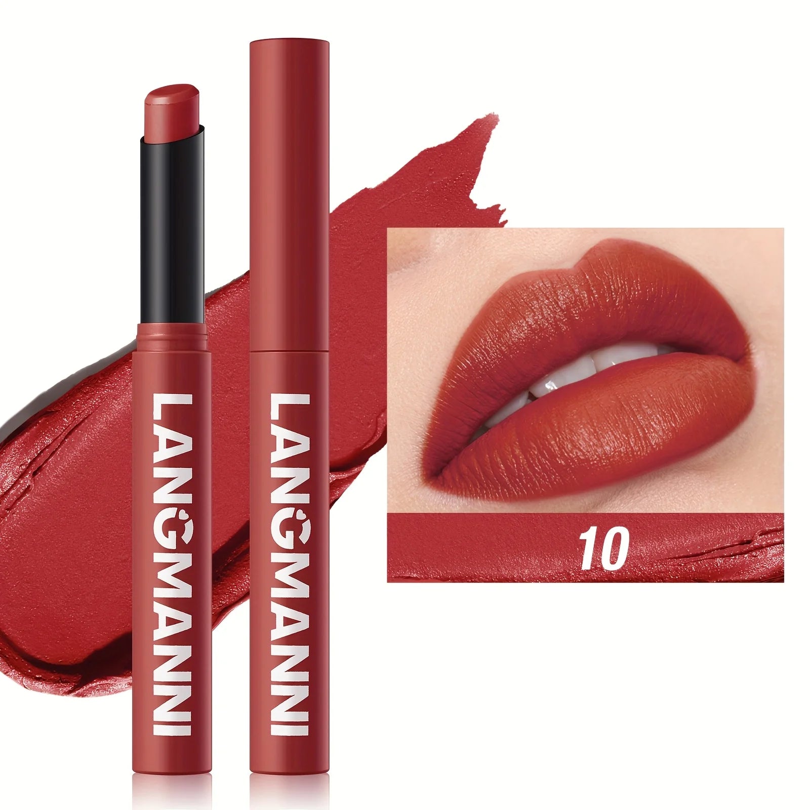 Highly Pigmented Long-Lasting Matte Lipstick Crayon - Available In Berry, Coral, Pink, And Red Shades
