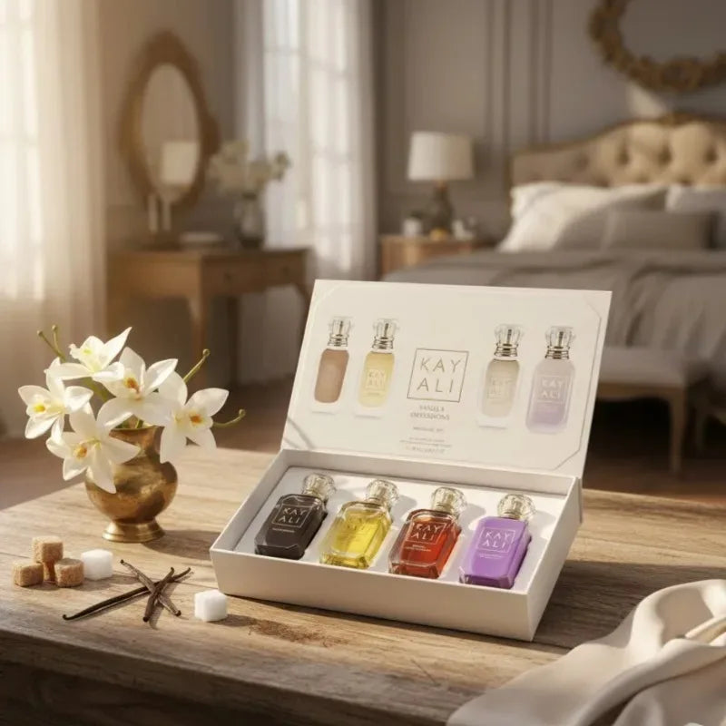 KAYALI 4x10ml Unisex Eau De Parfum Set Long Lasting Floral Fruity Musk Vanilla Royale Mini Travel Perfume Collection