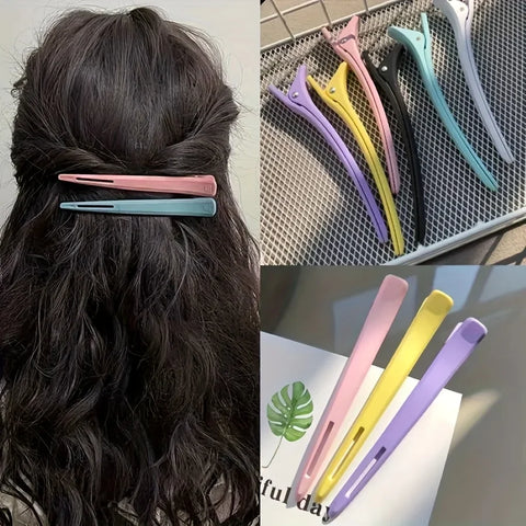 6pcs Non-Slip  Font Hair Clips | Professional Salon and Home Hair Styling Division, Silicone Tape, Suitable for Hairdressers