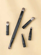 6Pcs Mini Travel Eyeshadow Makeup Brushes Set Portable Small Eye Shadow Blending Concealer Brush With Storage Case For Daily Makeup