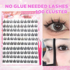 Korean-Style False Lash Extension Kit: 100 Self-Stick Clusters, Super Soft & Natural-Looking for Hassle-Free Daily Wear!