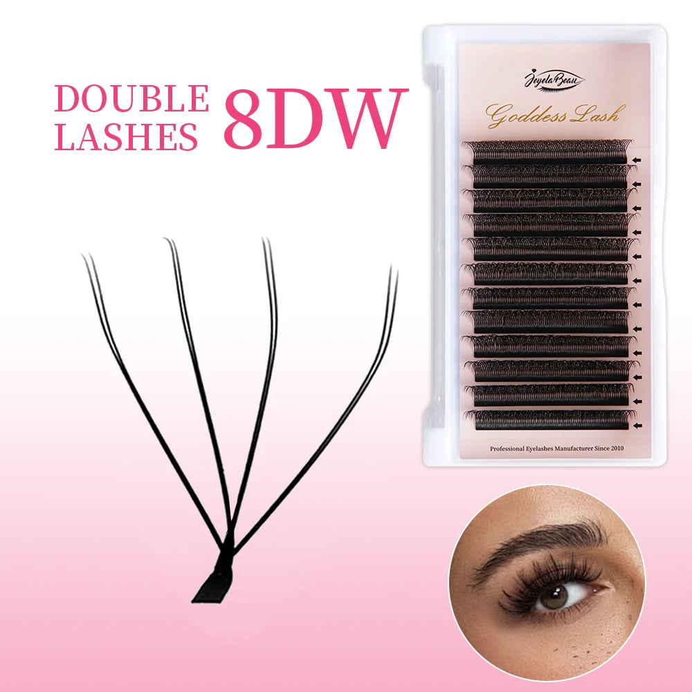 Goddess W3D 4D 5D 6D Eyelash Extension W Style Faux Mink Natural Soft Bloom Lash Automatic Flowering Premade Fans Volume Eyelash