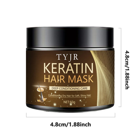 Keratine Magical Hair Mask Protein Straighten Repair Dry Frizzy Damaged Cream Pro Soft Smooth Shiny Deep Moisturizing Care 60g