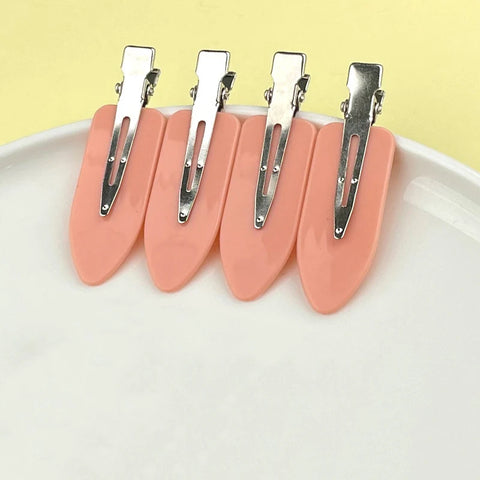 2/4pcs Simple Sakura Pink Seamless Hair Clip Women Acetate Sheet No Bend Bangs Clip Duckbill Clip Hairpins Hair Styling Tool