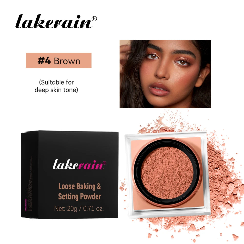 Loose Baking&Setting Powder Long Lasting Oil Control Natural Face Matte Waterproof BrighTening Loose Powder Makeup Cosmetics