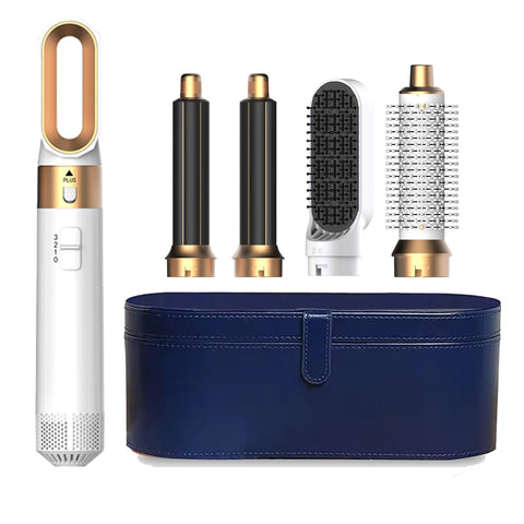 5 In 1 Hair Dryer And Styler Set Professional Hot Air Brush With Curling Iron And Hair Straightener