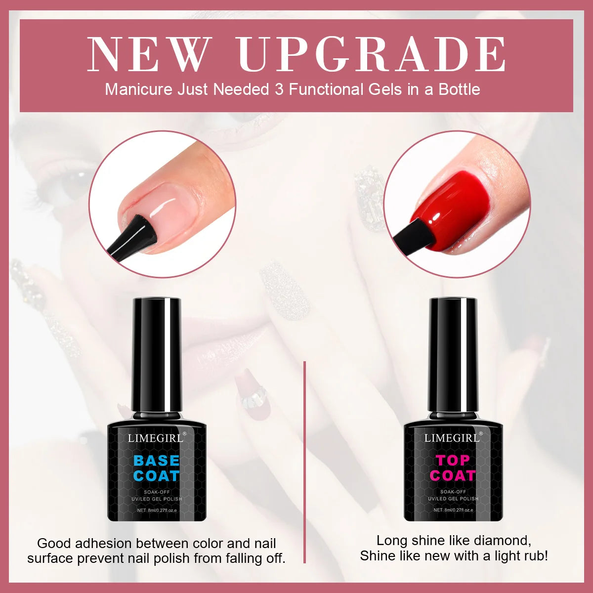 Poly Nail Gel Set for Extension Nails, Long Lasting, Natural-looking, Strong Builder Enhancement for Salon Manicure DIY at Home