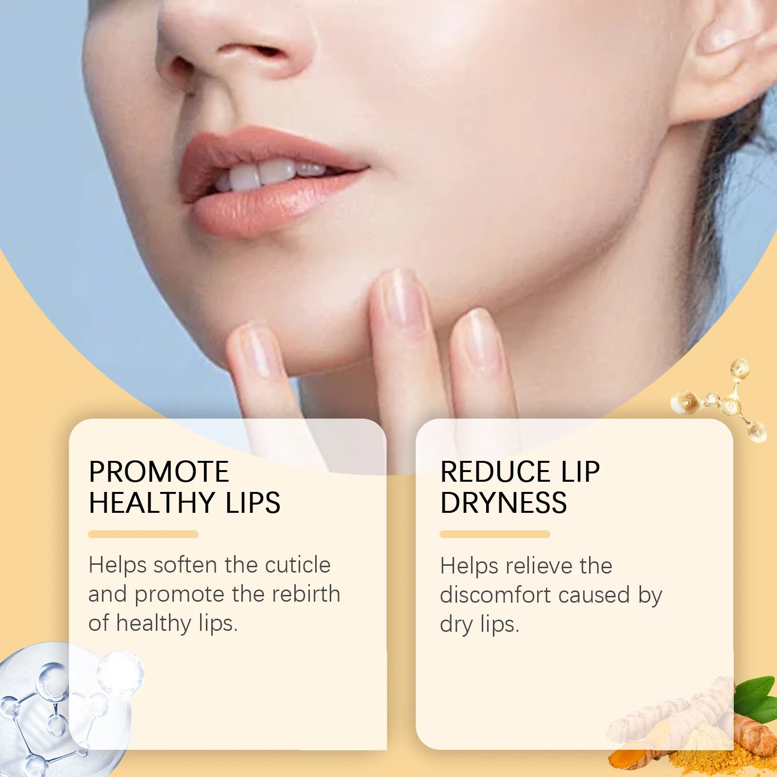 Turmeric Lip Scrub Exfoliating Dead Skin Removal Fade Lip Lines Reduce Melanin Moisturizing Nourishing Chapped Lip Care Products