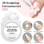 NICOLE DIARY White Non Stick Hand Extension Gel Nail Polish For 3D Shaping Carving Flower DIY Nail Art Extension Acrylic