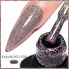 7ml Champagne Gold Sliver Reflective Nail Gel Polish Sparkling Shining Glitter Pink Red Nail Supplies Semi Permanent Gel Varnish
