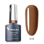 3 in 1 VENALISA  One Step Nail Gel Polish Full Coverage Gorgeous Color Soak off UV LED Nail Gel Varnish Nail Art Salon Lacquer
