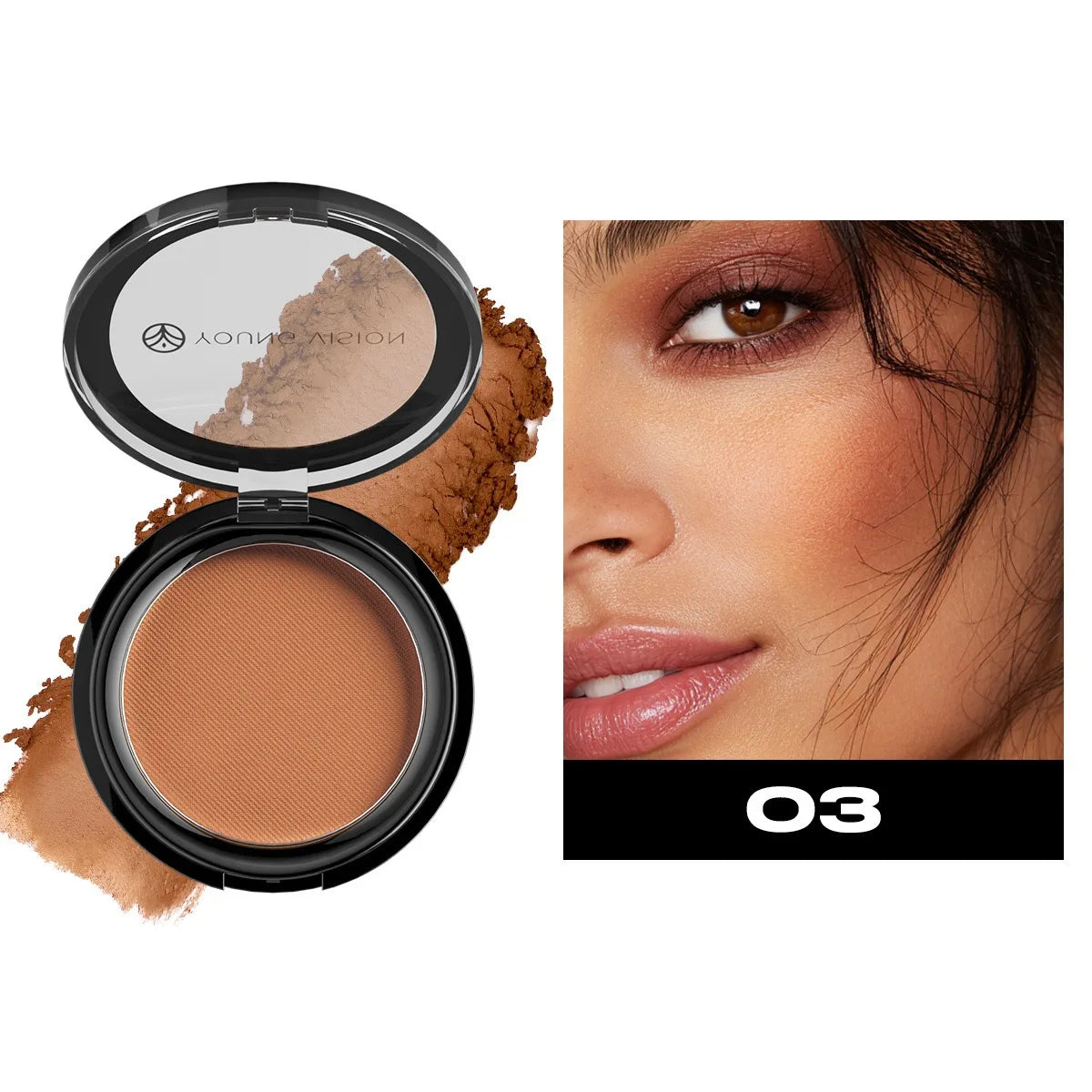 Waterproof Contouring Powder Palette Matte Finishing Bronzer Hairline Modify Nose Shadow Buildable Coverage for All Skin Tones