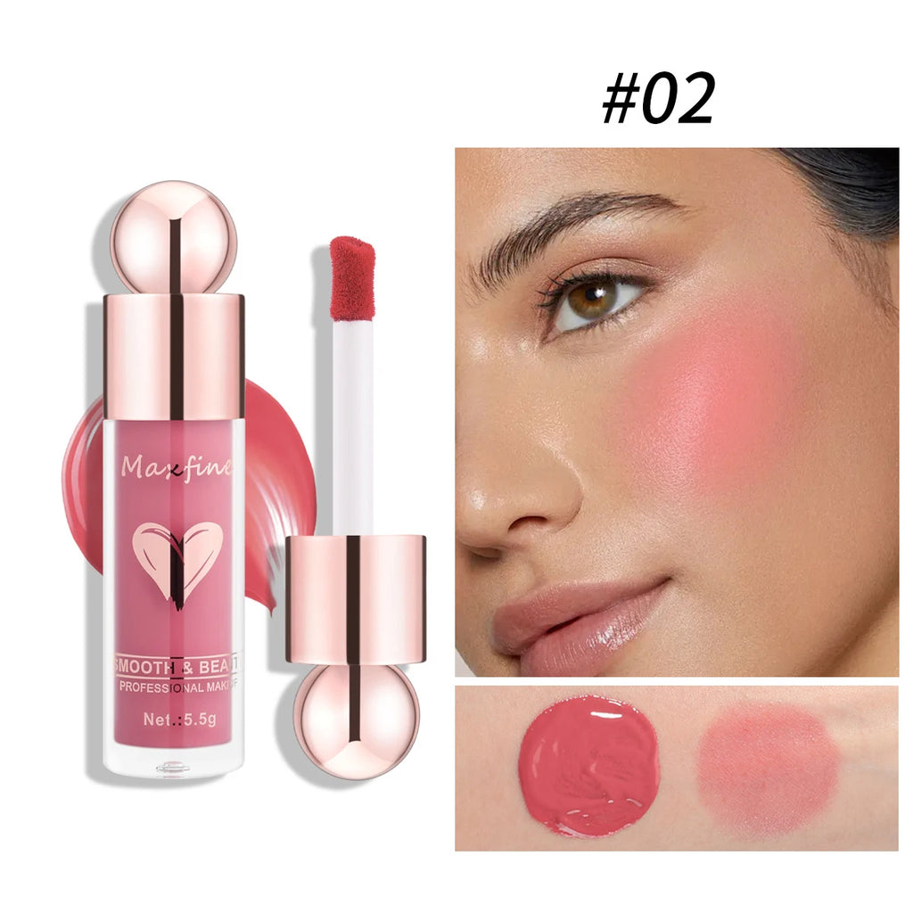 Multifunctional Liquid Blush with Smooth Texture Long Lasting Pigmentation Hydrating Formula and High Light Effect for Makeup