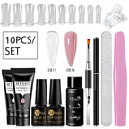 Mtssii 17PCS/Set 20ml Nail Extension Gel Set Builder UV Gel for Nails With 6W UV LED Lamp Nail Extension Tools Kit For Beginner