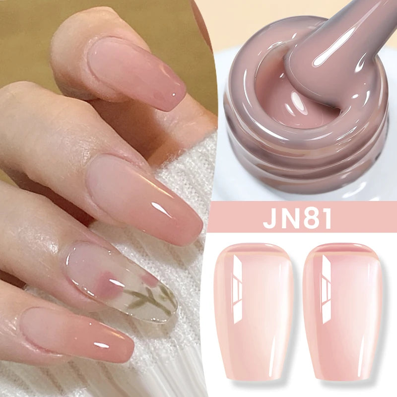 BORN PRETTY Milky White Jelly Nude Gel Nail Polish 10ml White Translucent Soak Off Gel Vernis Semi Permanent Need UV Light Cure