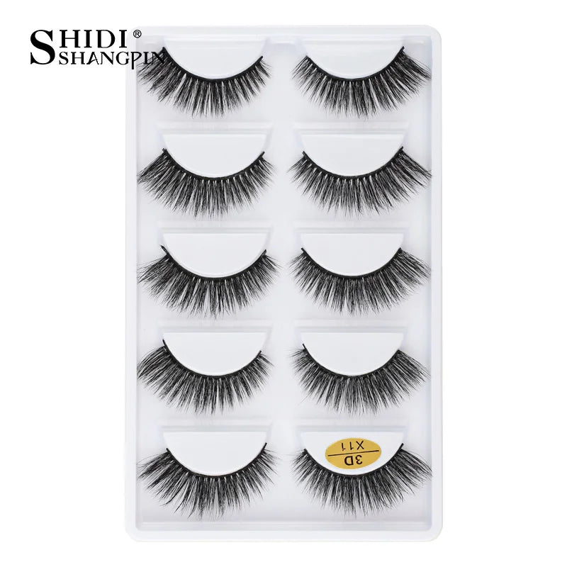 3/5 Pairs Hot Sale Natural Long 3D Mink Lashes Soft Short Faux Cils Handmade Fake Lashes Makeup Tool Eyelash Extension Maquiagem