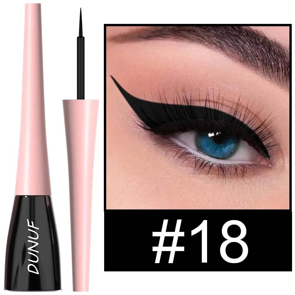 Matte Dark Green Liquid Eyeliner Pencil Waterproof Makeup Colorful Liquid Eye Liner Ultra-thin Long-Lasting Quick-Dry Eye Liner