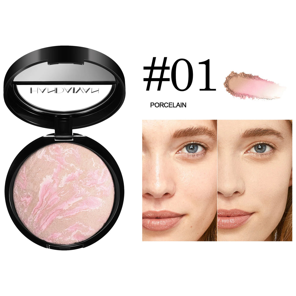 7 Colors Baked Duo Matte Finishing Powder Foundation Compact Waterproof Long Lasting Full Coverage Makeup Base Smooth Skin