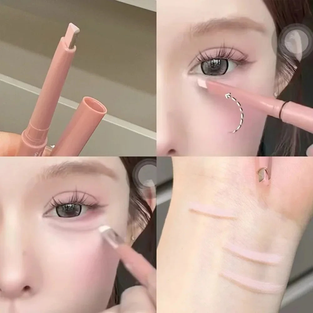 Bicolor Under Eye Pencil 2 In 1 Brightening Highlighter Nude Pink Shadow Stick Aegyo Sal Lying Silkworm Eeyshadow Lash Makeup