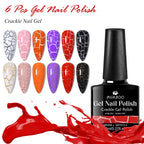 6pc Crackle Gel Nail Polish Set Quick Dry Nail Supplies Varnishes Hybrid Semi Permanent Soak Off Manicure for Nails Design