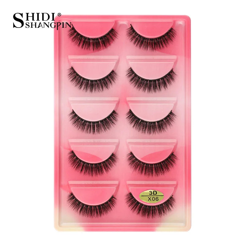 3/5 Pairs Hot Sale Natural Long 3D Mink Lashes Soft Short Faux Cils Handmade Fake Lashes Makeup Tool Eyelash Extension Maquiagem