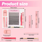 Eyelash Clusters Kit Reusable Soft Eyelash Extension With Bond&Seal Lash Tweezers Glue Remover Full Makeup Tool