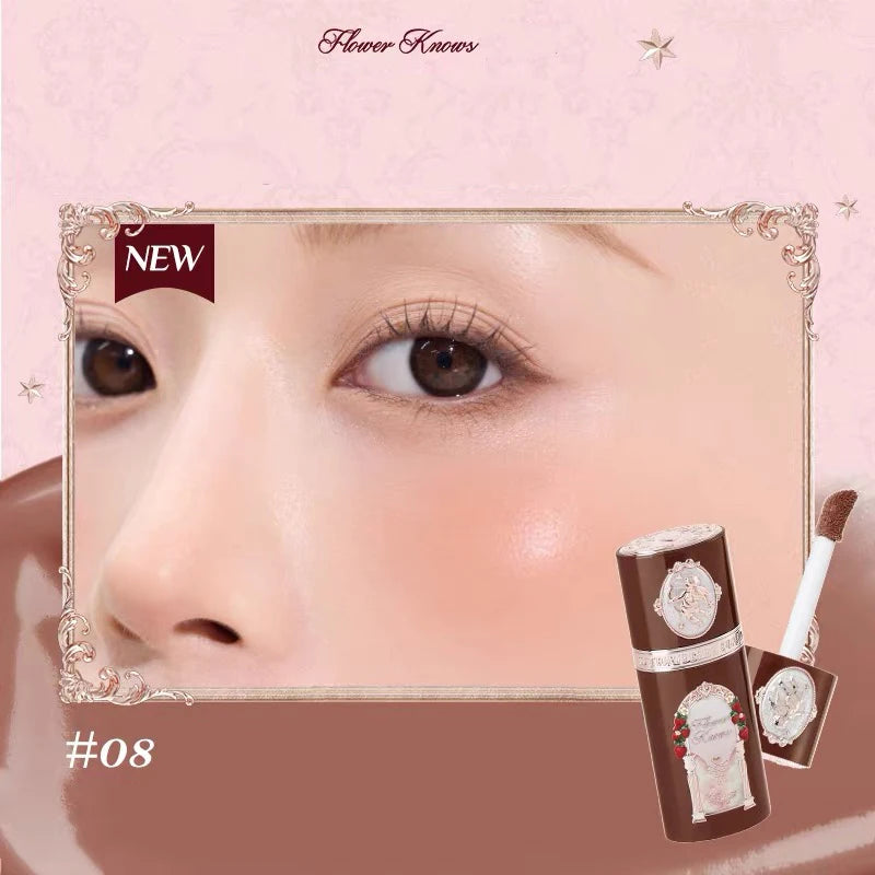 Flower Knows Strawberry Cupid Collection Liquid Blush Makeup for Cheeks Matte Finish Face Blushes Cream For Healthy Natural