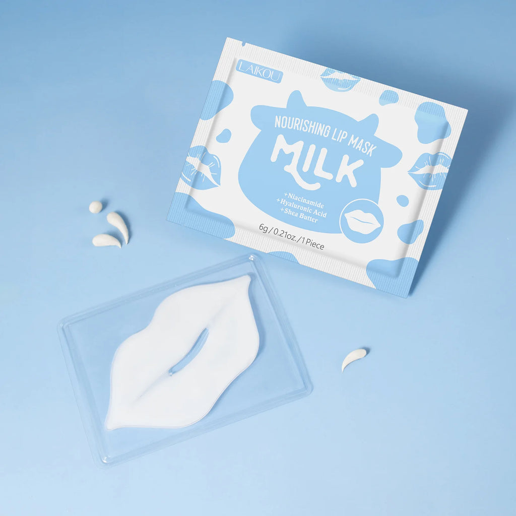 Laikou Milk Lip Mask Hydrating Repair Remove Lines Blemishes Lighten Lip Line Collagen Gel  Lips Pad Patches Skin Care Product