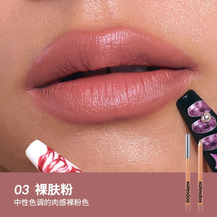Kaleidos Makeup Lip Liner,High Pigmented Lip Stick Pencil for Shaping Sculpting Lips,Velvet Matte Finish,Vegan Cruelty-Free