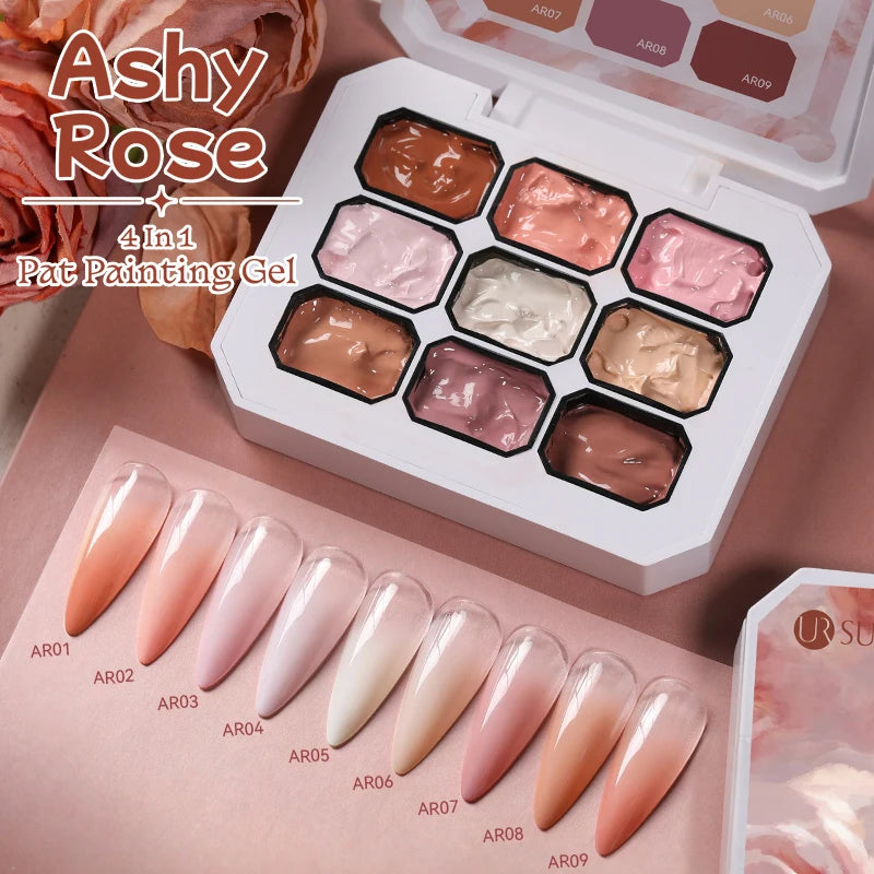 UR SUGAR 9 Colors 4 In 1 Pat Painting Gel Y2K Gradient Blush Color Semi Permanent Soak Off UV&LED Gel Nail Art Creation Salon DI